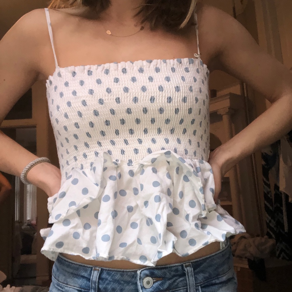 Zara polka dot top